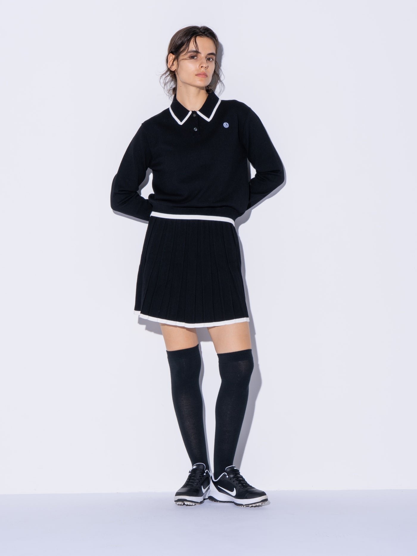 KNIT PLEATED SKIRT