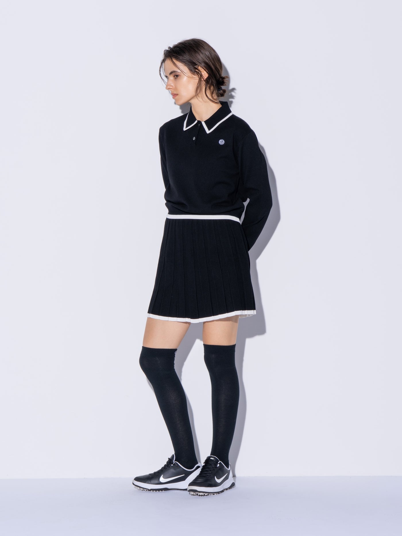 KNIT PLEATED SKIRT