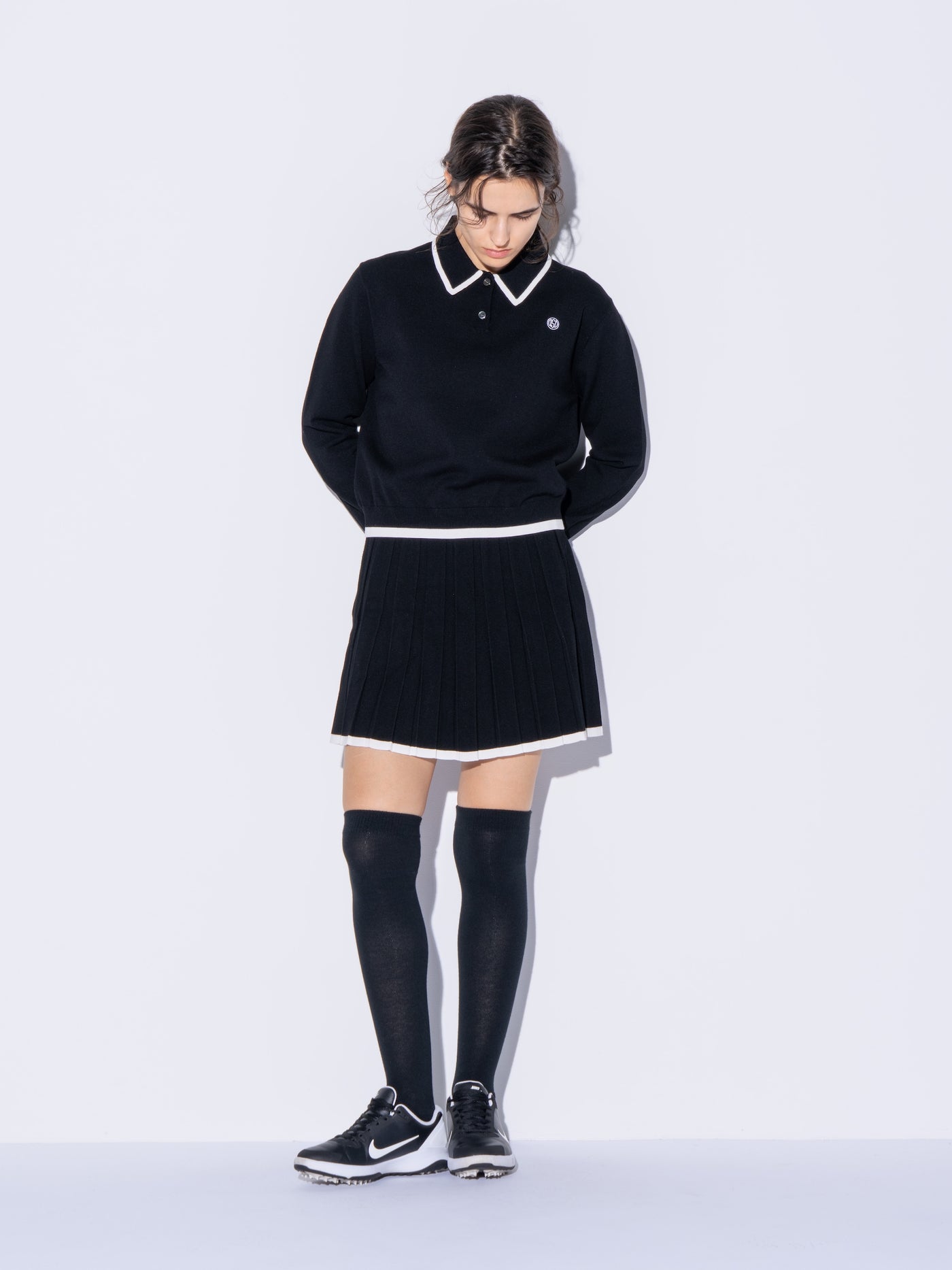 KNIT PLEATED SKIRT