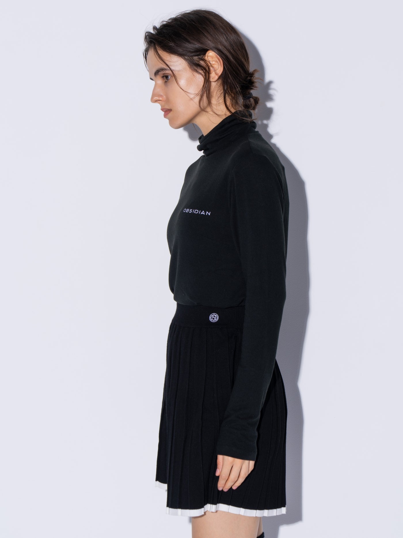 KNIT PLEATED SKIRT