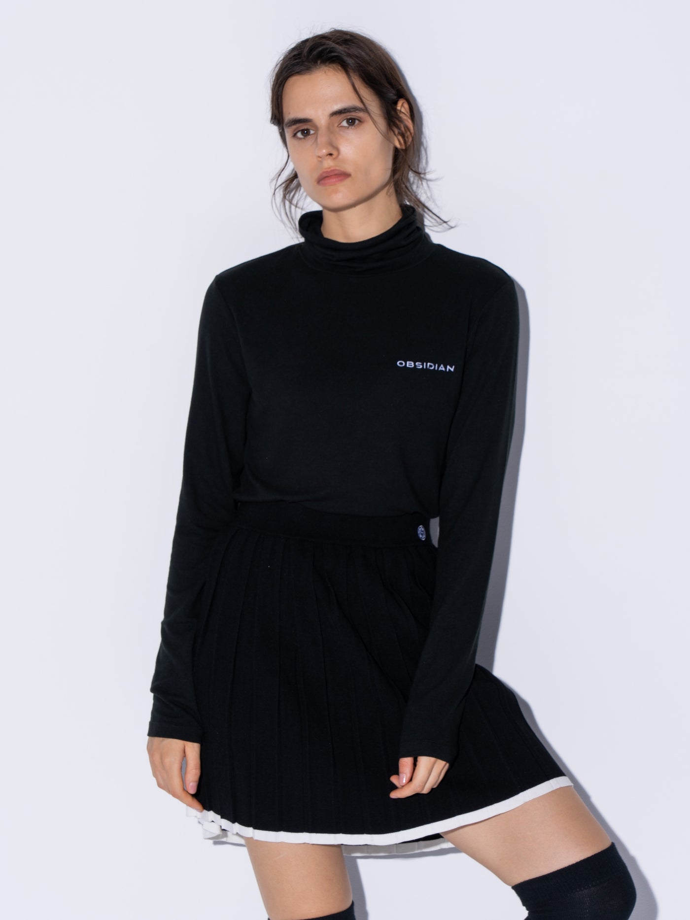 KNIT PLEATED SKIRT