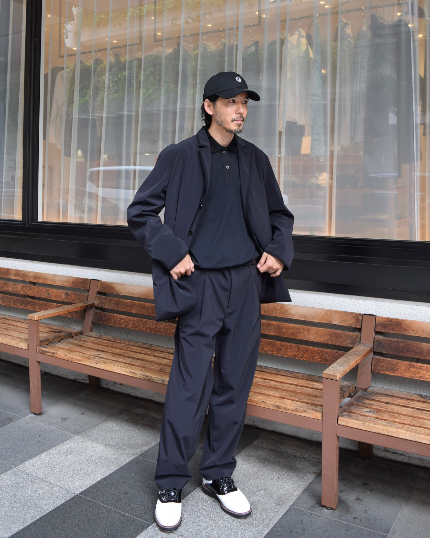 2WAY TAFFETA PIPING PANTS　