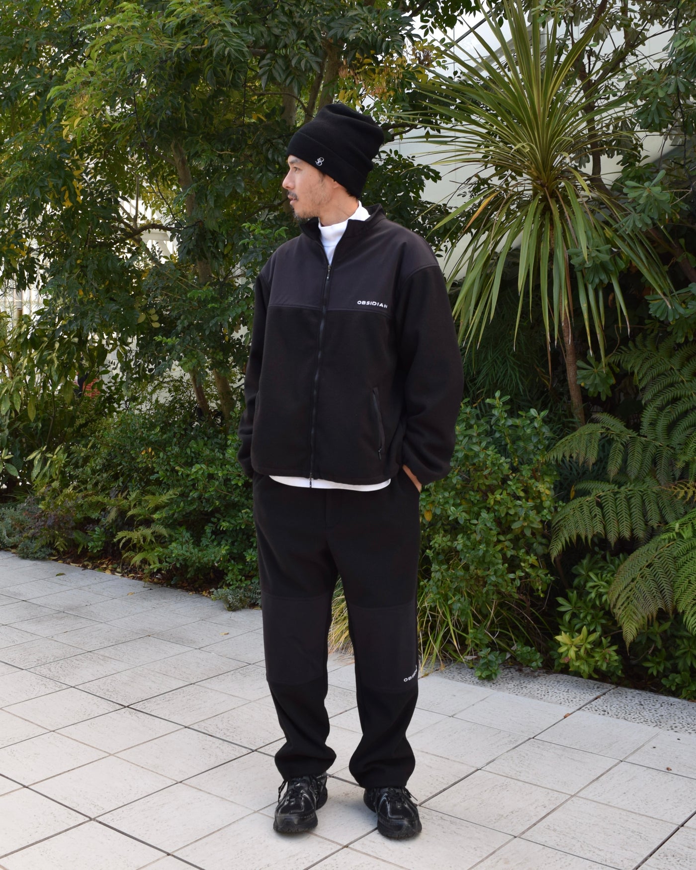 FLEECE×2WAY TAFFETA ZIP UP  BLOUSON