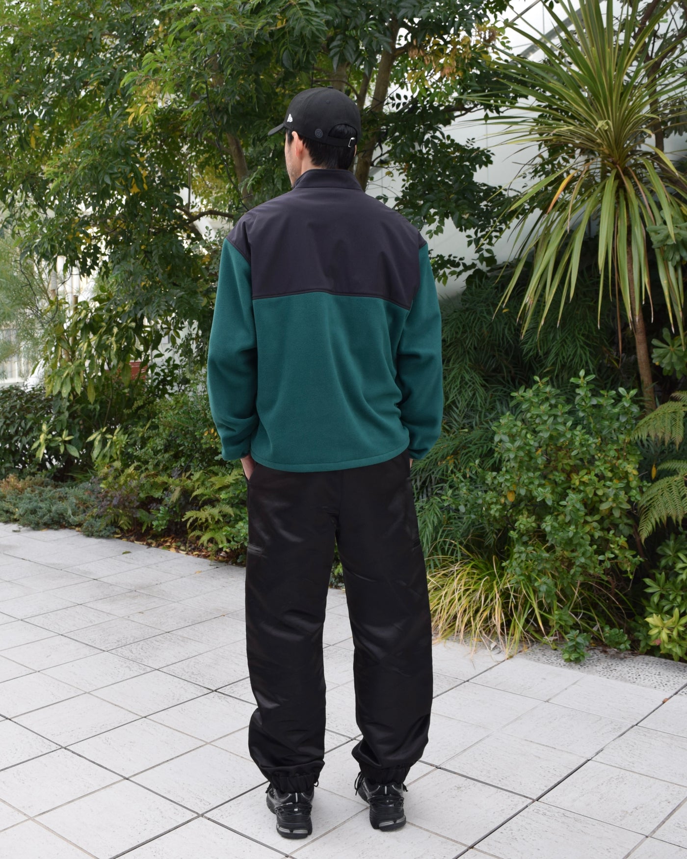 FLEECE×2WAY TAFFETA ZIP UP  BLOUSON