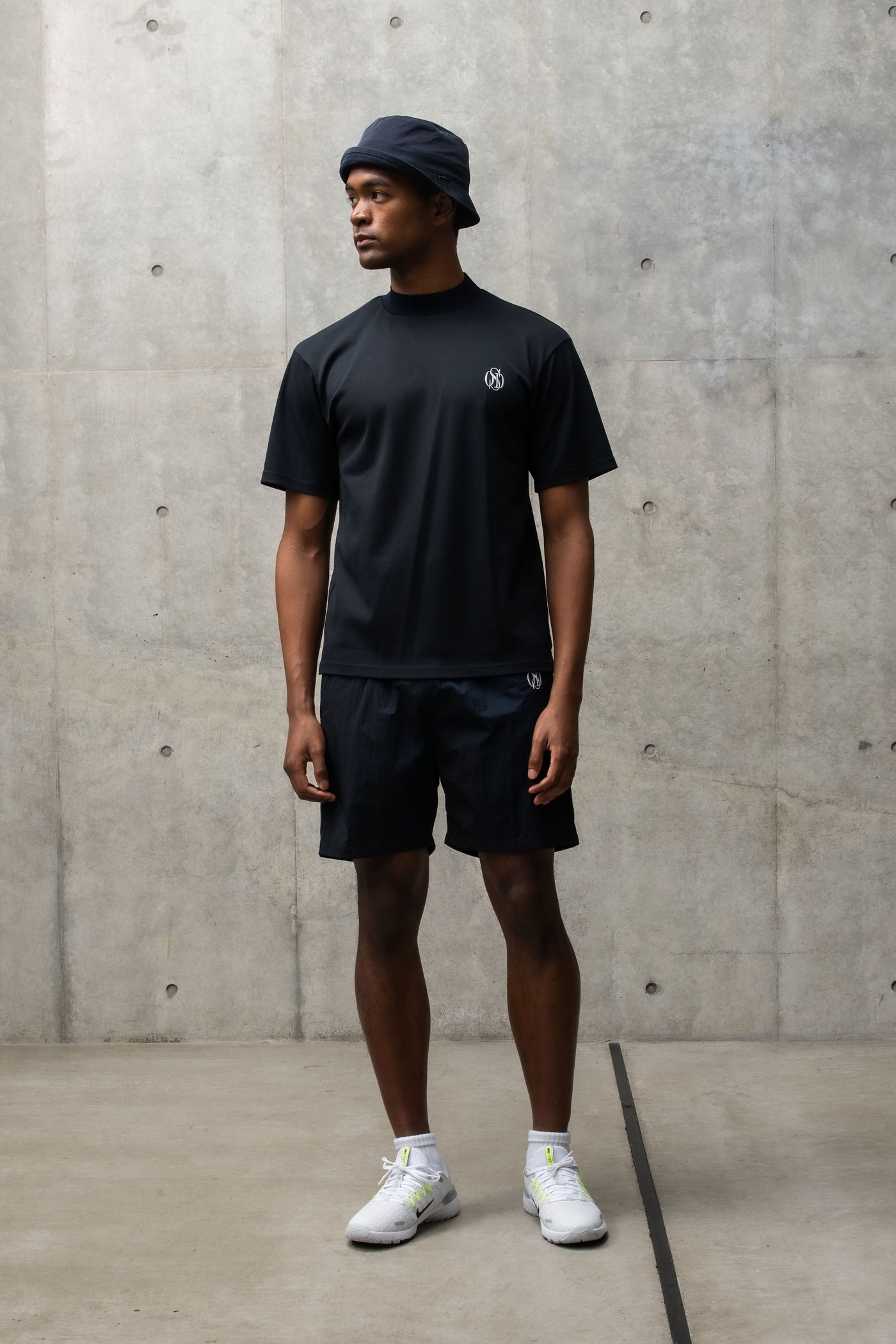 PIQUE MOCK NECK T-SHIRT