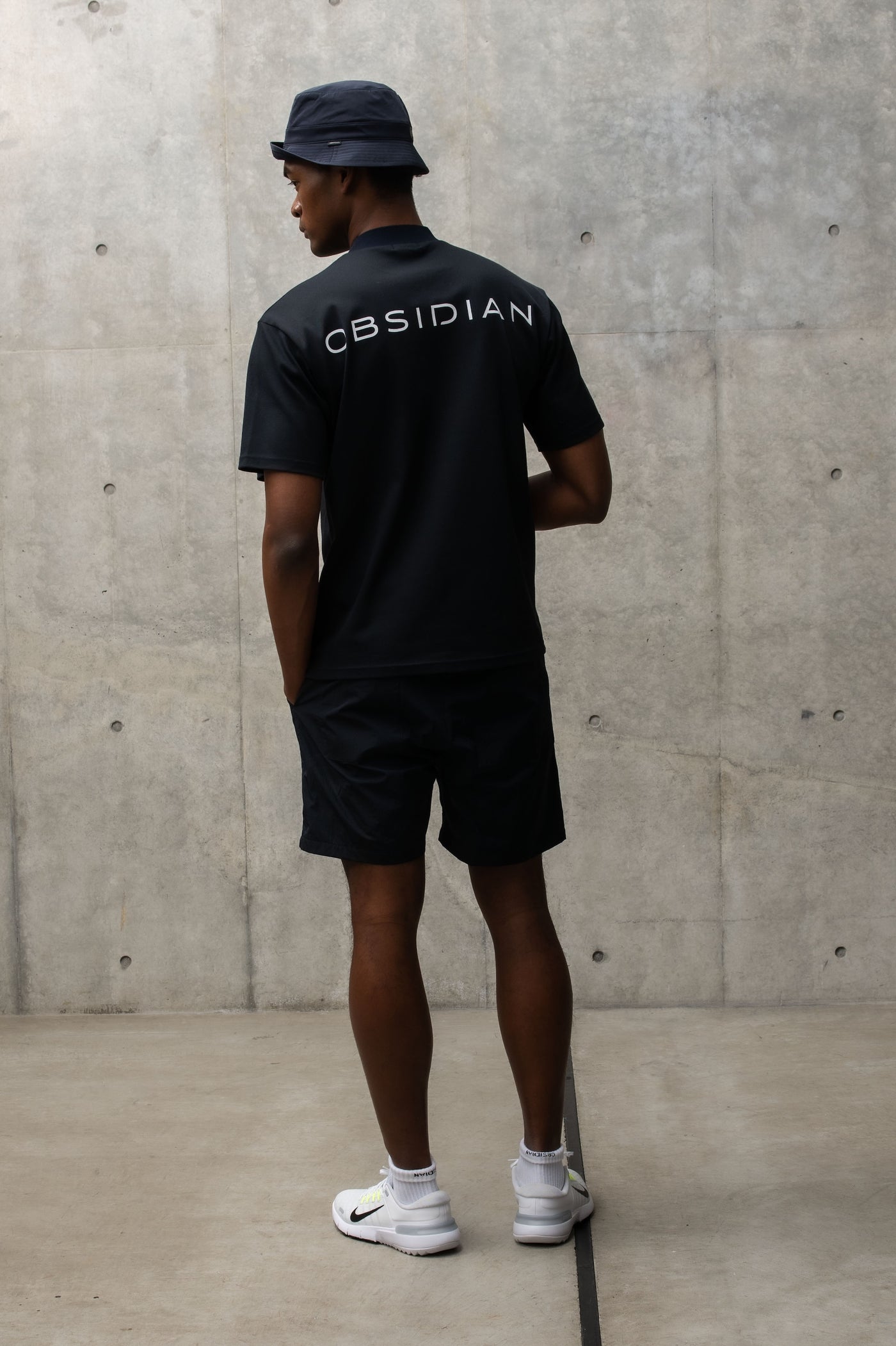 PIQUE MOCK NECK T-SHIRT