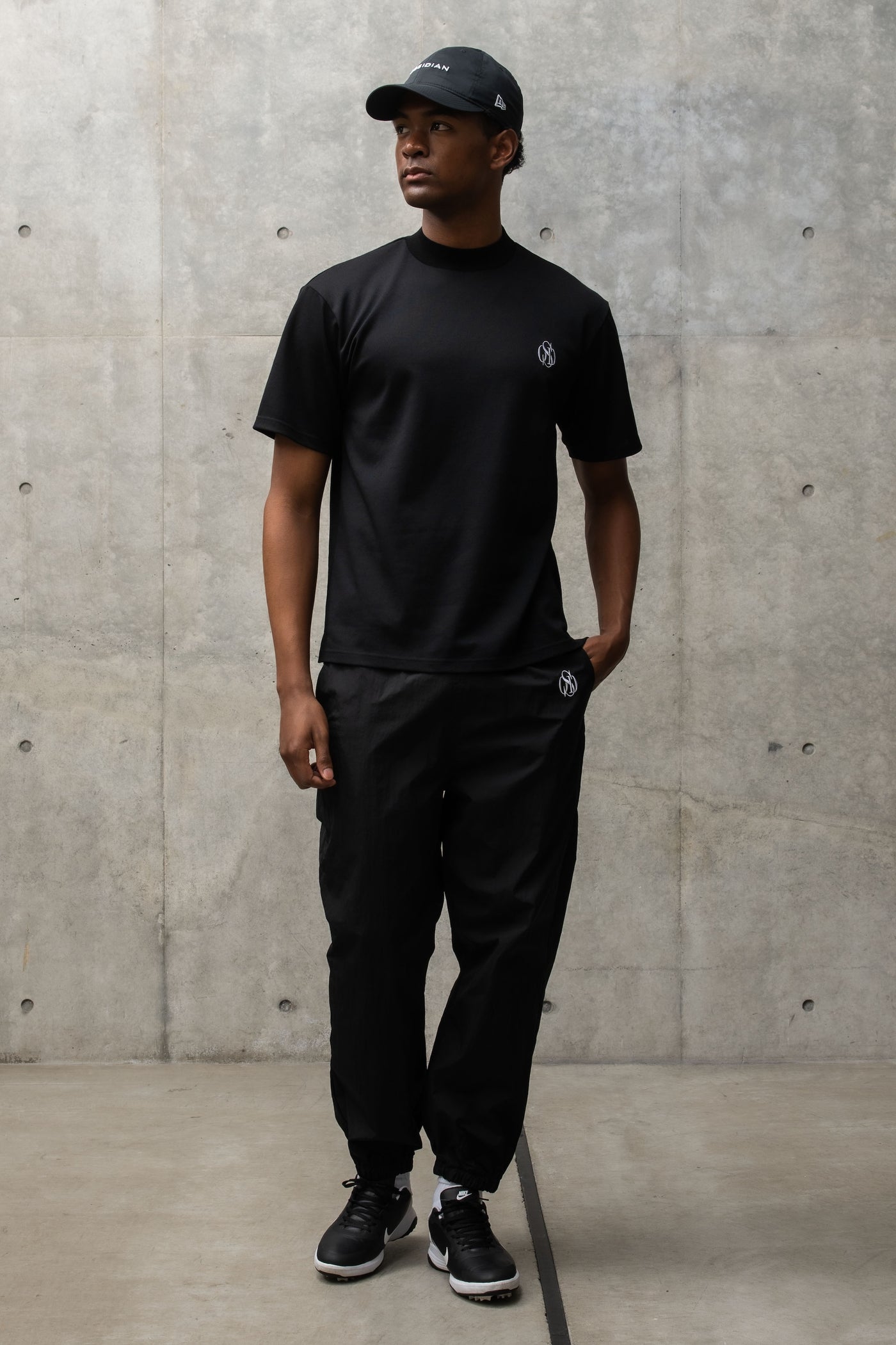 PIQUE MOCK NECK T-SHIRT
