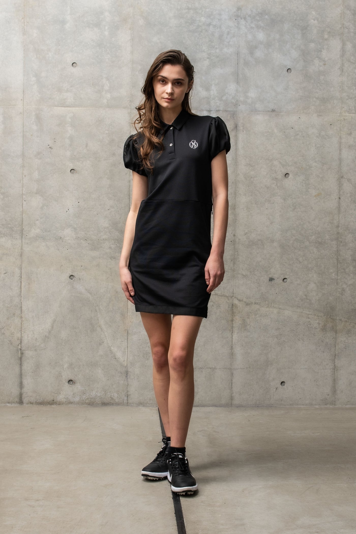 PIQUE BALLOON SLEEVE ONE PIECE