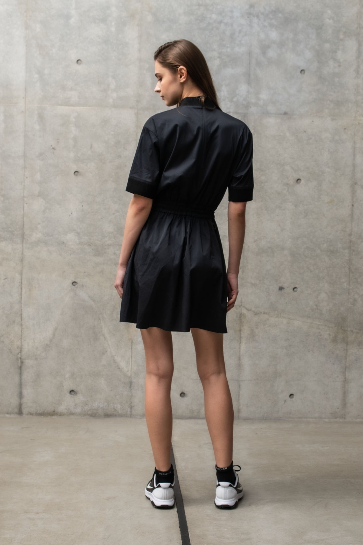 STRETCH MOCK NECK ONE PIECE