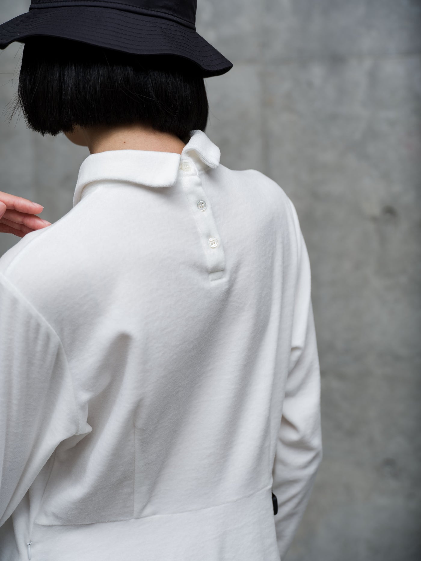 PLATING VELOURS COLLARED ONE PIECE