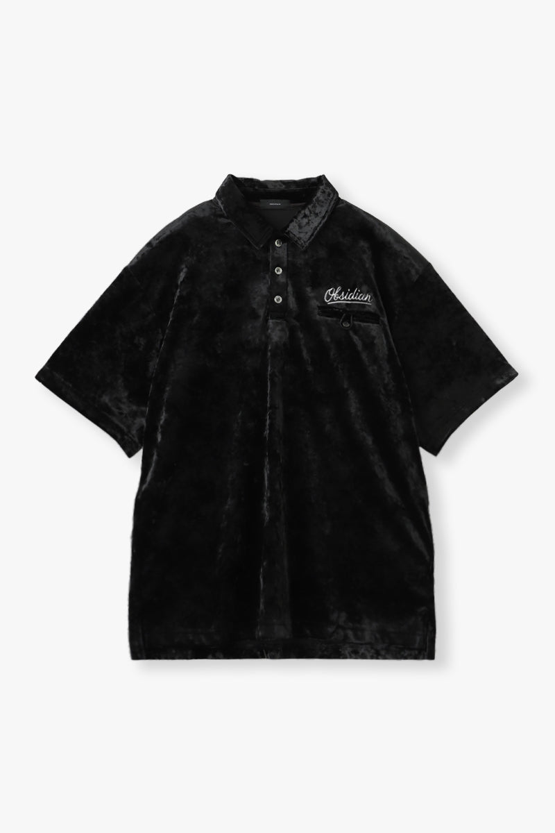 【セットアップ】CRUSHED VELOURS POLO SHIRT & SHORTS SET
