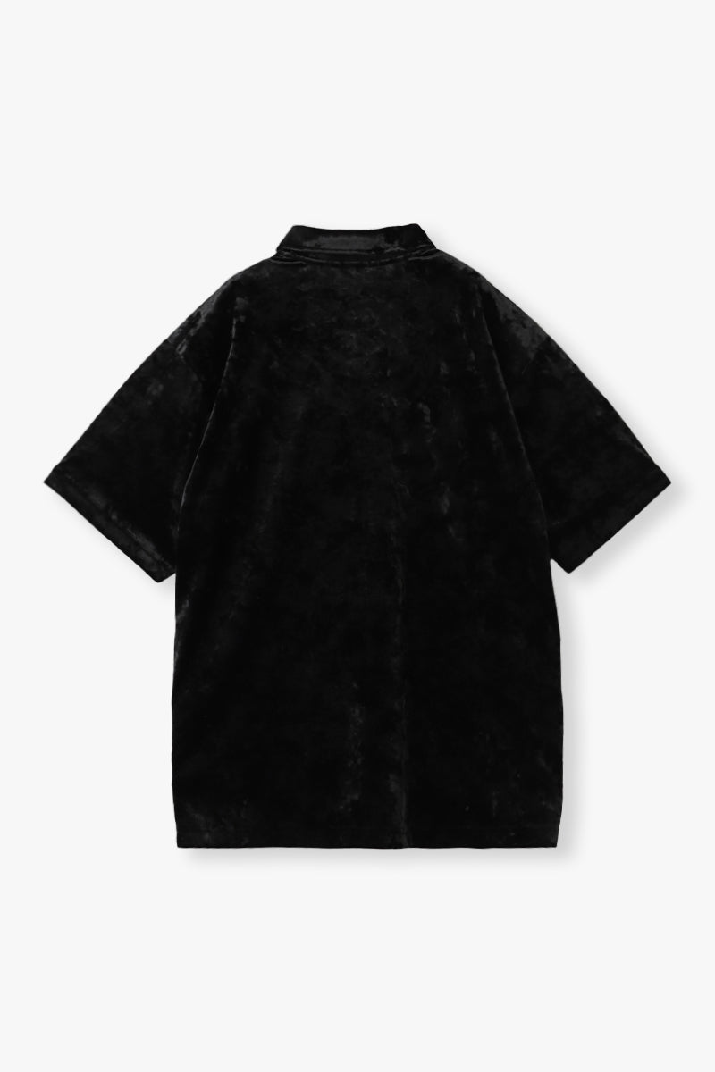 【セットアップ】CRUSHED VELOURS POLO SHIRT & SHORTS SET