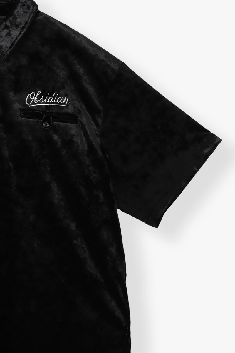 【セットアップ】CRUSHED VELOURS POLO SHIRT & SHORTS SET