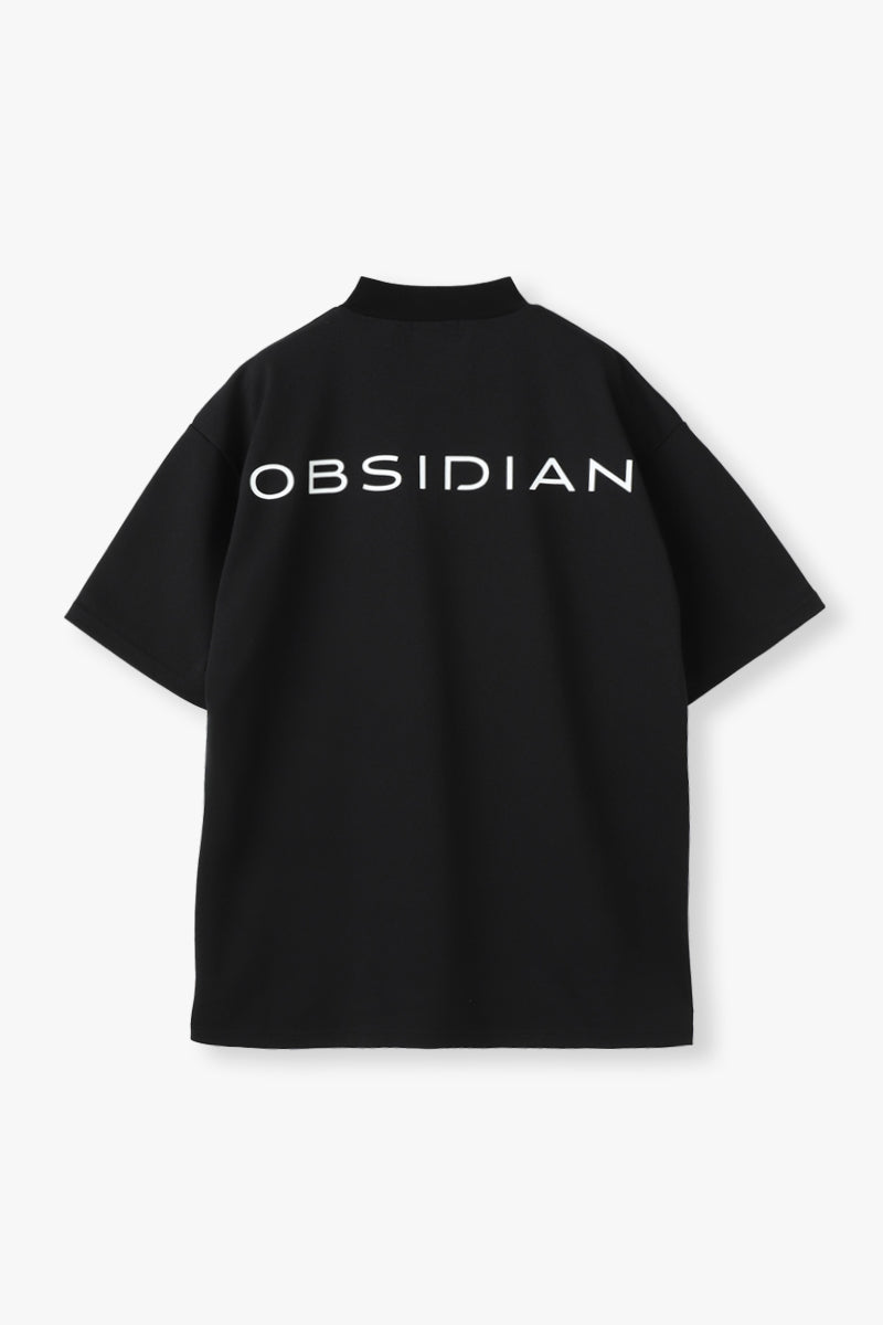 PIQUE MOCK NECK T-SHIRT