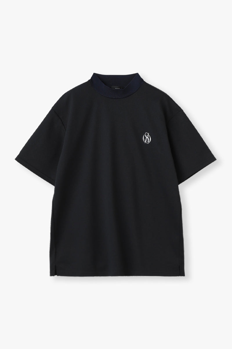 PIQUE MOCK NECK T-SHIRT