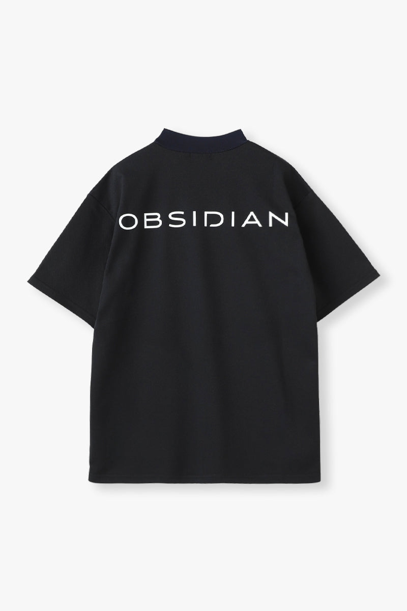 PIQUE MOCK NECK T-SHIRT