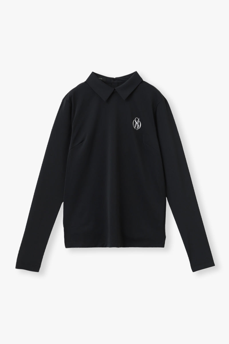 COLLARED LONG SLEEVE TEE