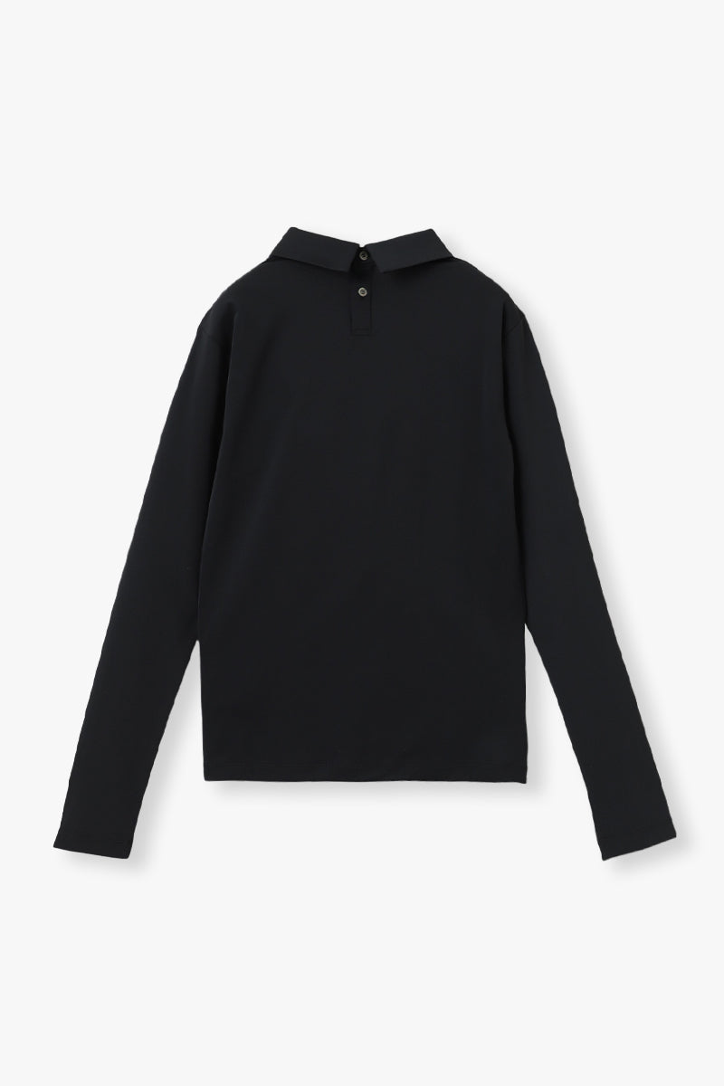 COLLARED LONG SLEEVE TEE