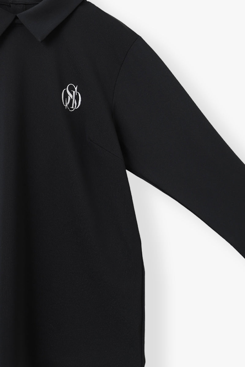 COLLARED LONG SLEEVE TEE