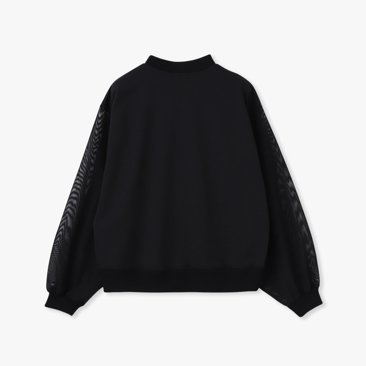 MESH SLEEVE MOCK NECK PULLOVER