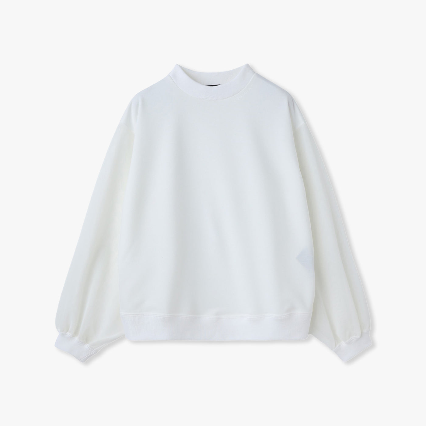 MESH SLEEVE MOCK NECK PULLOVER